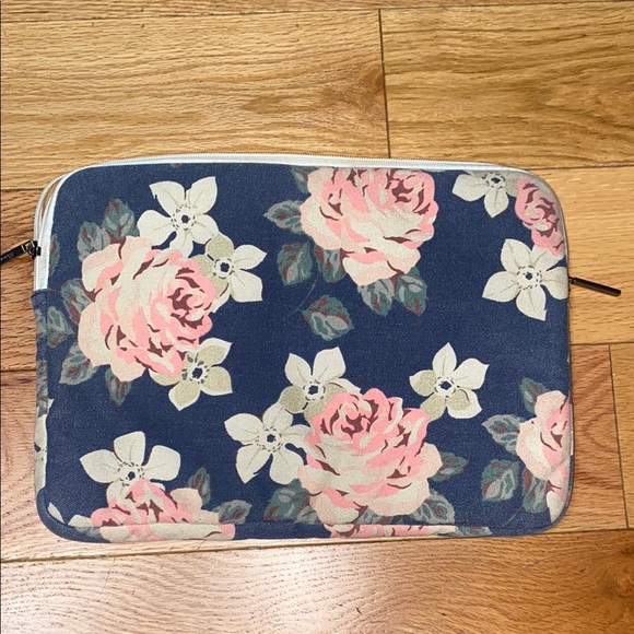 Floral Navy and Pink Laptop Case - Picture 3 of 5